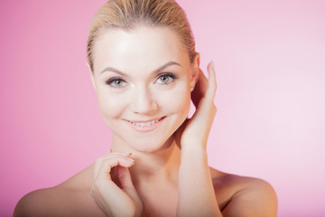Naklejka premium Face care and skin care, health and beauty concept, copy space right