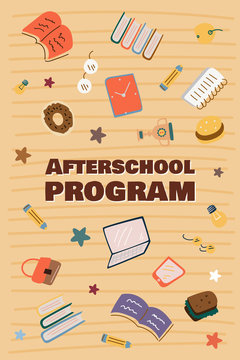 Informational Poster Afterschool Program Cartoon.