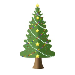 Christmas tree with colorful decorations, Merry Christmas