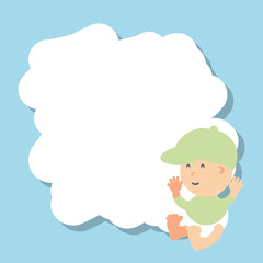 card with cute baby boy avatar character