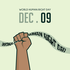 World Human Right Day with hand holding 