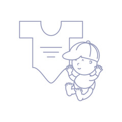 cute newborn boy with clothes for baby