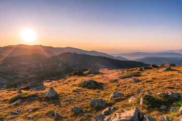 Panoramic  landscape from Rila mountain national park, Bulgaria