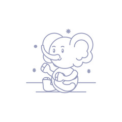 cute elephant baby animal isolated icon