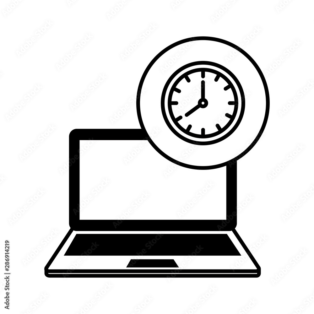 Poster laptop computer with time clock