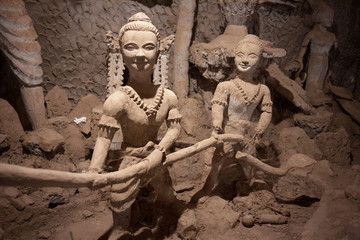 Vientiane Laos: Buddha Park Inside of Building (Xieng Khuan)  Sculpture Park
