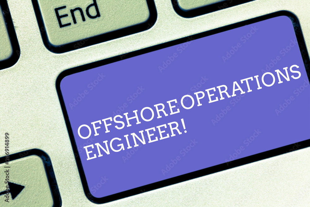 Poster conceptual hand writing showing offshore operations engineer. business photo text supervising oil an