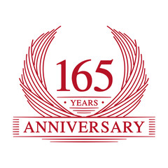 165 years design template. One hundred and sixty-five years jubilee logo. Vector and illustration.