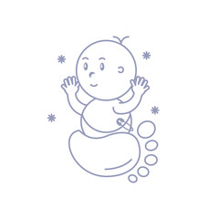 cute baby boy with footprint