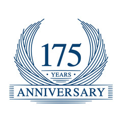 175 years design template. One hundred and seventy-five years jubilee logo. Vector and illustration.