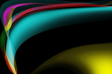 Abstract red green blue element over black background