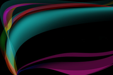 Abstract red green blue element over black background