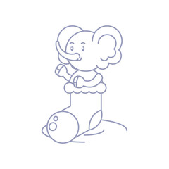 cute elephant baby animal in sock
