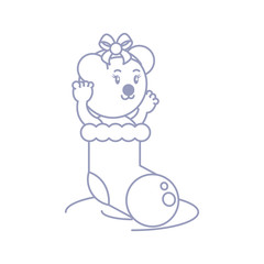cute female bear baby animal in sock