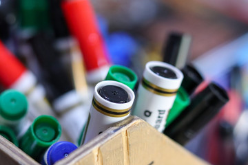 close up of school supplies