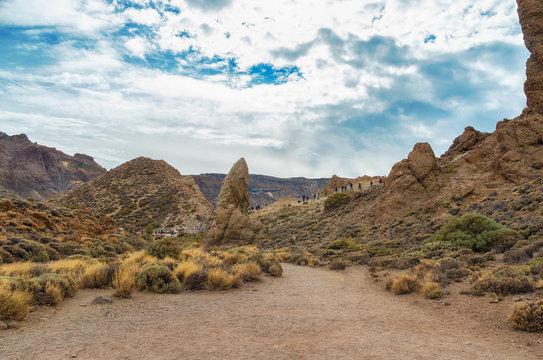 The National Park of Las Canadas  del Teide, Tenerife Canary Islands Spain. Unreal landscape background