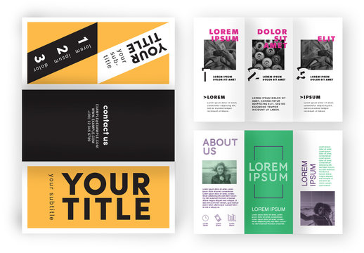 Colorful Trifold Brochure Layout Set