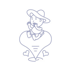 cute baby girl with hearts love