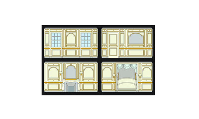 Rendering of the Chateau Lafitte, outside Paris, France.