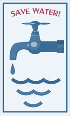 Save water. Tap with water drop