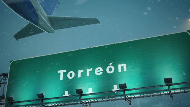Airplane Take off Torreon in Christmas