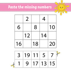 Addition and subtraction. Task for kids. Education developing worksheet. Activity page. Game for children. Funny character. Isolated vector illustration. Cartoon style.