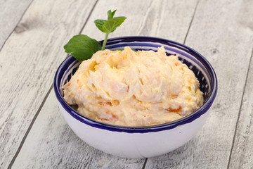 Curd with dry apricot