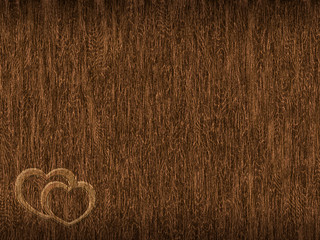 Background pattern with a tree texture and a pattern of hearts.