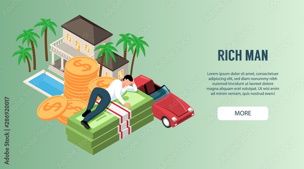 Poster rich man horizontal banner