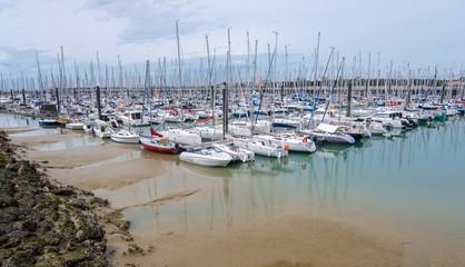 A view of the harbour at vieux port de La Rochelle in France