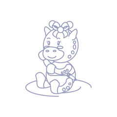 cute female giraffe baby animal isolated icon