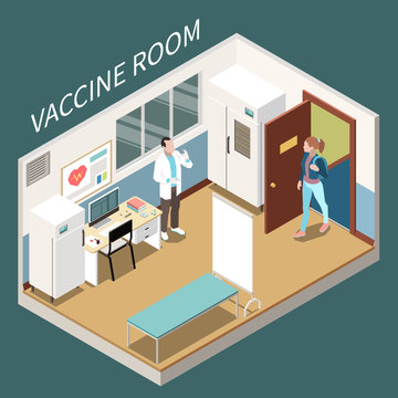 Vaccine Room Isometric Poster
