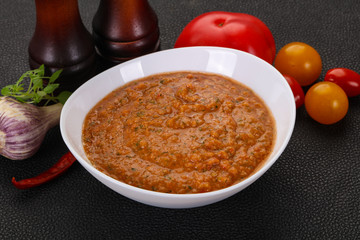 Famous Spanish gazpacho tomato soup