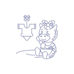 cute female giraffe animal with clothes for baby