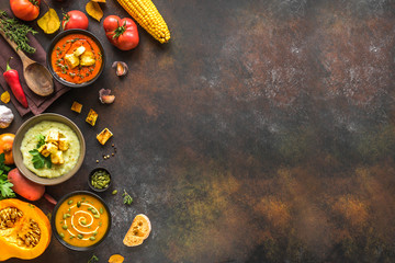Autumn soups set