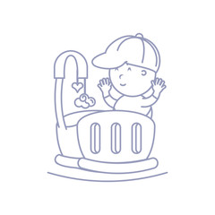 baby boy in cute crib avatar character