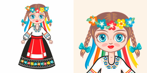Ukrainian girl in national costume
