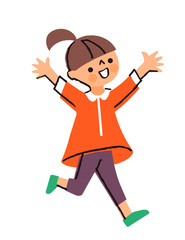 手を広げる女の子