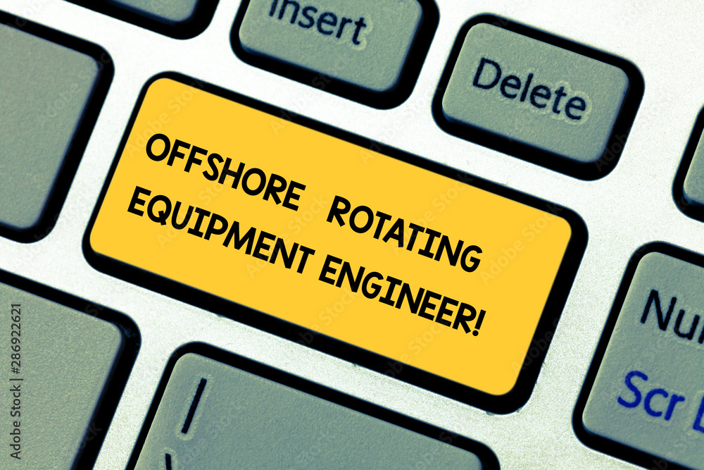 Poster conceptual hand writing showing offshore rotating equipment engineer. business photo showcasing oil 