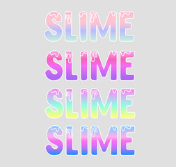 Slime logo. Slime vector emblem. Slime holographic set
