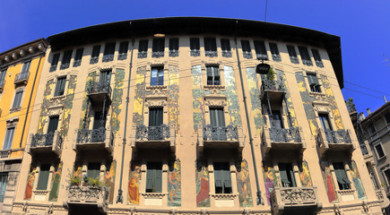 galimberti house in liberty style placed in milan city in italy 