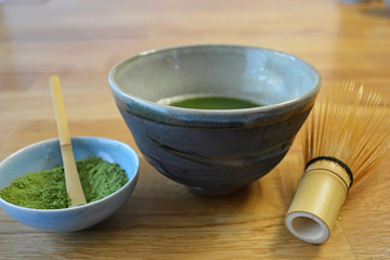 Japanese Matcha Green Tea, Handmade Matcha Bowl, and Accessories