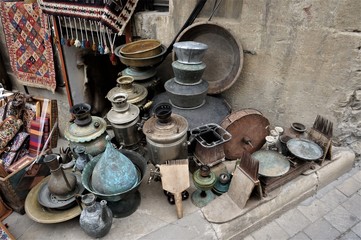 antique dark old metal utensils