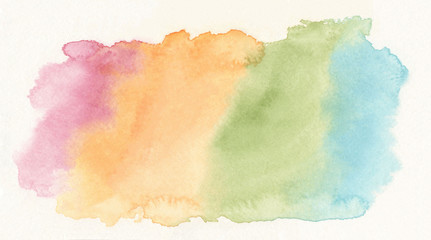 Yellow, Orange , Green and Pink  isolated transparent watercolor