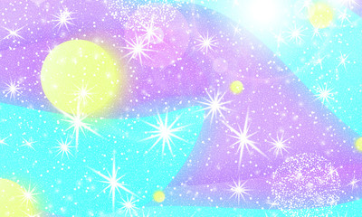 Fairy background. Unicorn pattern.