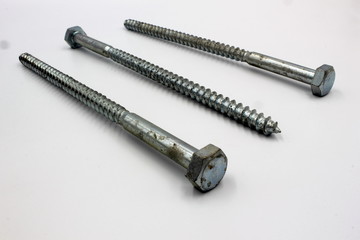 screws on white background