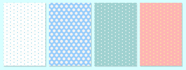 Polka dot pattern vector. Baby background.