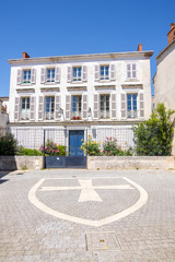 Cour de la Commanderie in La Rochelle, ancient location of the Templars headquarters, La Rochelle,...