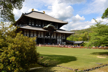 Fototapeta na wymiar Large Japanese Buddha Temple in Historic Area of Japan