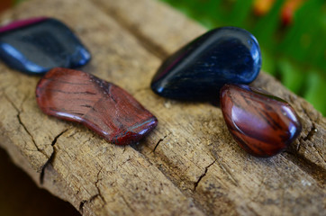 Red and Blue Tigers eye combo! Tumbled Red Tigers Eye and Tumbled Blue Tigers Eye set of 2 healing...